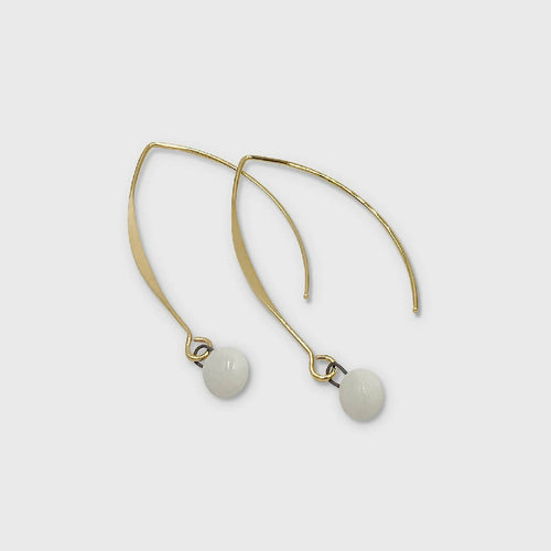 Boucles Oreilles petit rond porcelaine blanche | EMPREINTES Paris - EMPREINTES Paris