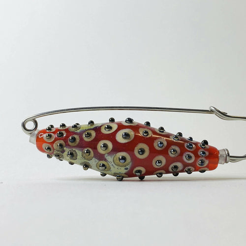 Broche Paon rouge | EMPREINTES Paris - EMPREINTES Paris