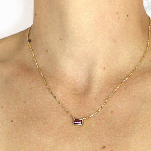 Collier rectangle grenat | EMPREINTES Paris - EMPREINTES Paris