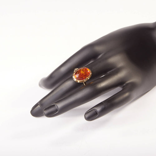 Bague GLAIA plaqué or avec une ambre | EMPREINTES Paris - EMPREINTES Paris