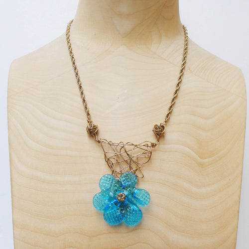 Collier pendentif fleur Bleu TREILLE | EMPREINTES Paris - EMPREINTES Paris