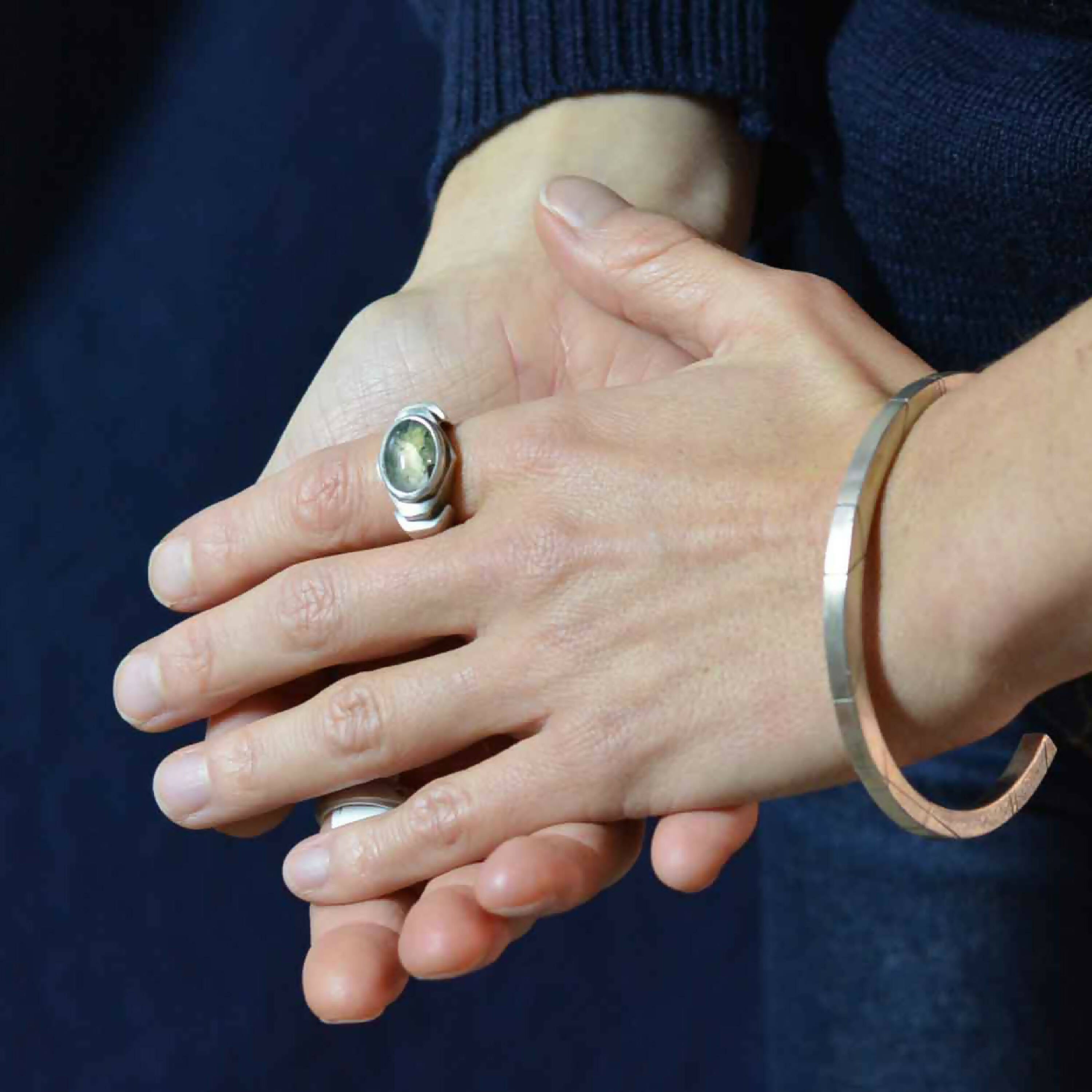 Chevalière architecturale Agate Mousse | EMPREINTES Paris