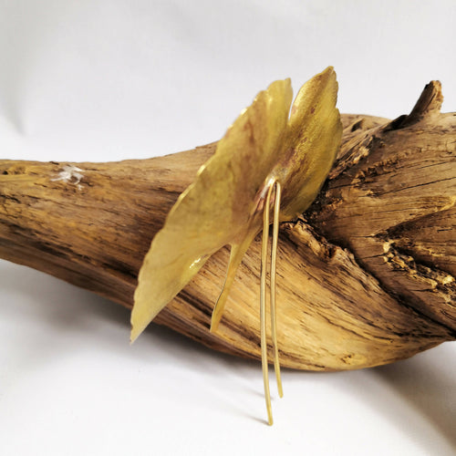 Pince à chignon Ginkgo Biloba en laiton | EMPREINTES Paris - EMPREINTES Paris