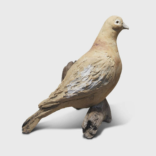 Sculpture Pigeon roux sur bois | EMPREINTES Paris - EMPREINTES Paris