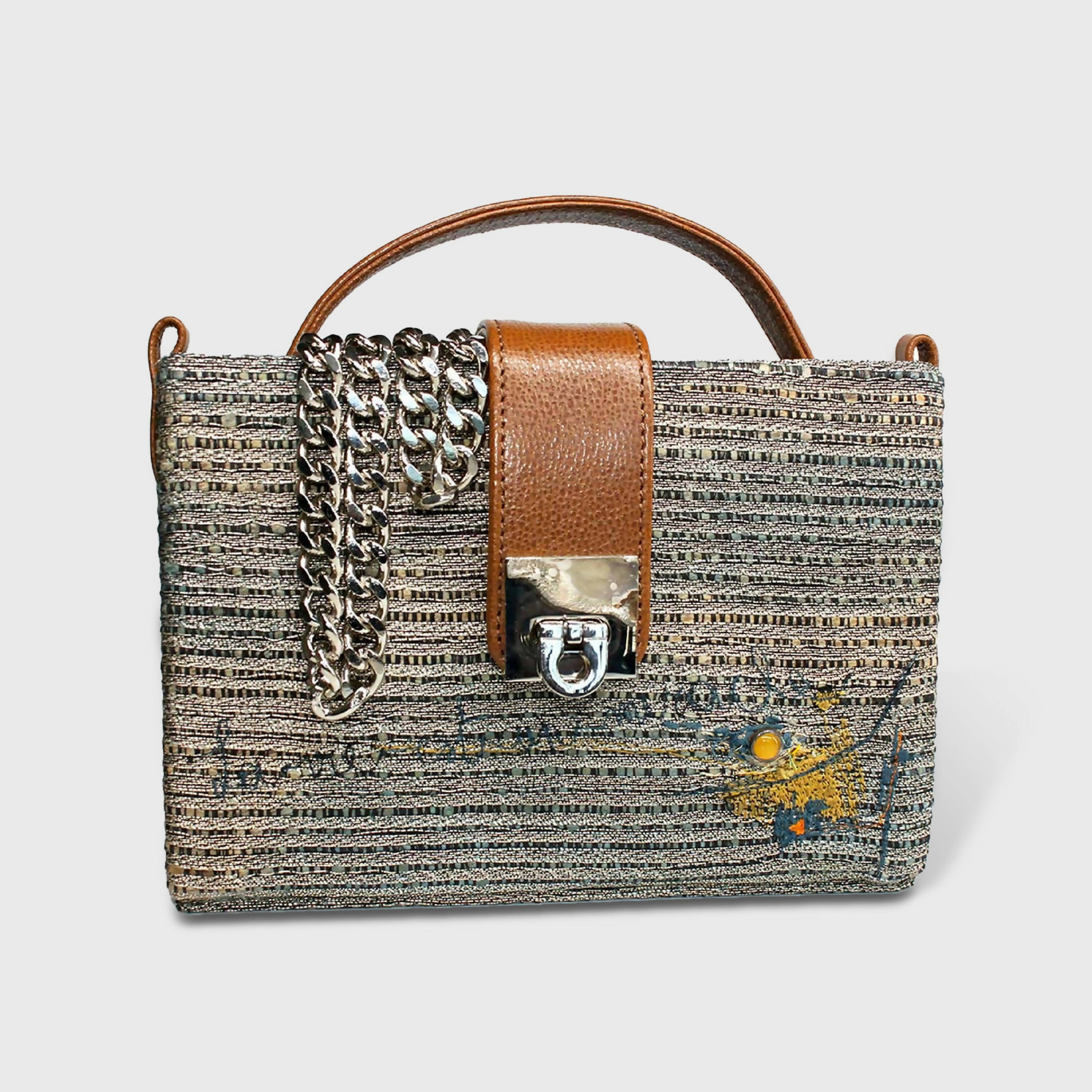 Sac boite Petit PARIS bleu argent | EMPREINTES Paris