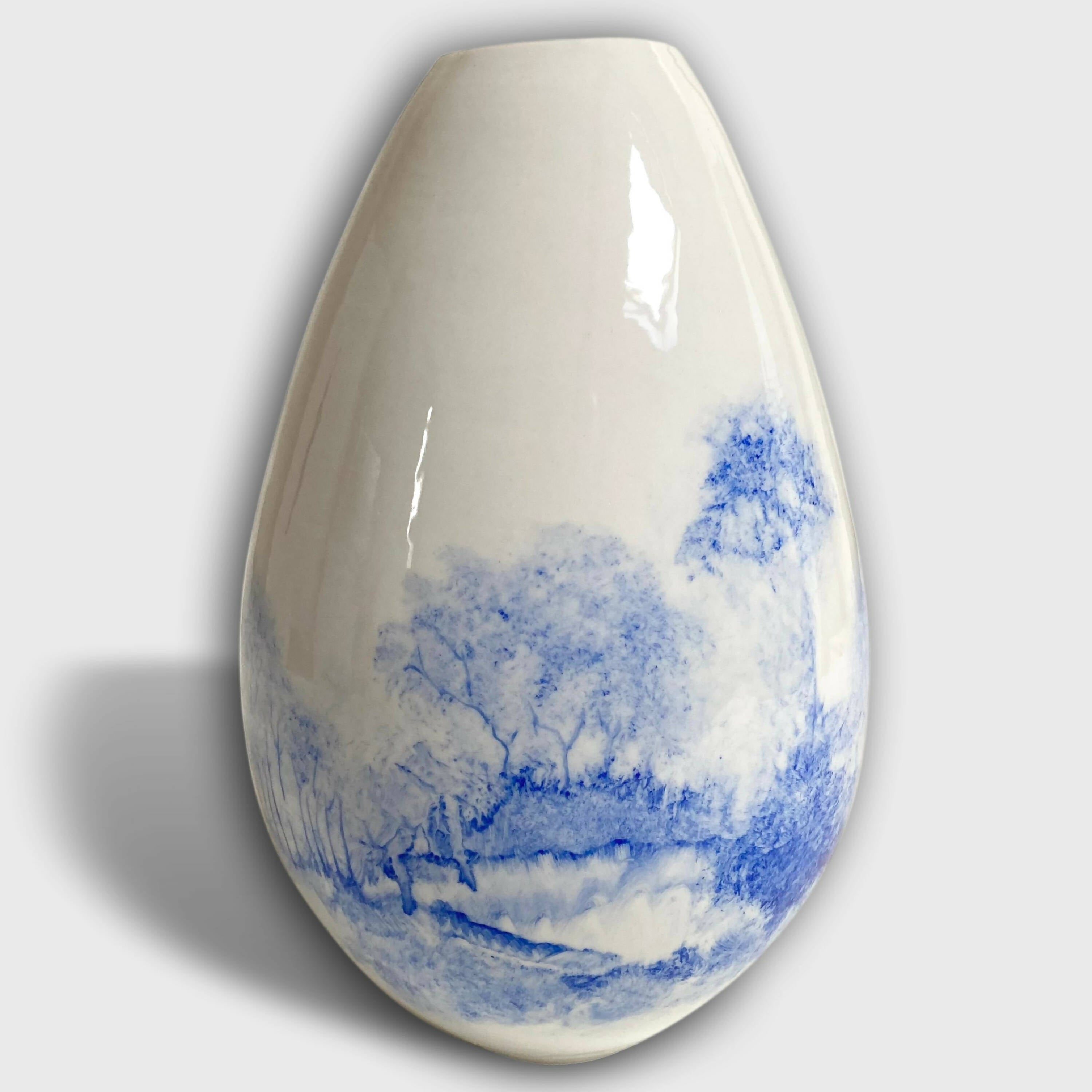 Vase Paysage arboré bleu 3 | EMPREINTES Paris