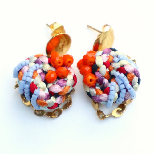 Boucles d'oreilles Kabuki Orange | EMPREINTES Paris - EMPREINTES Paris