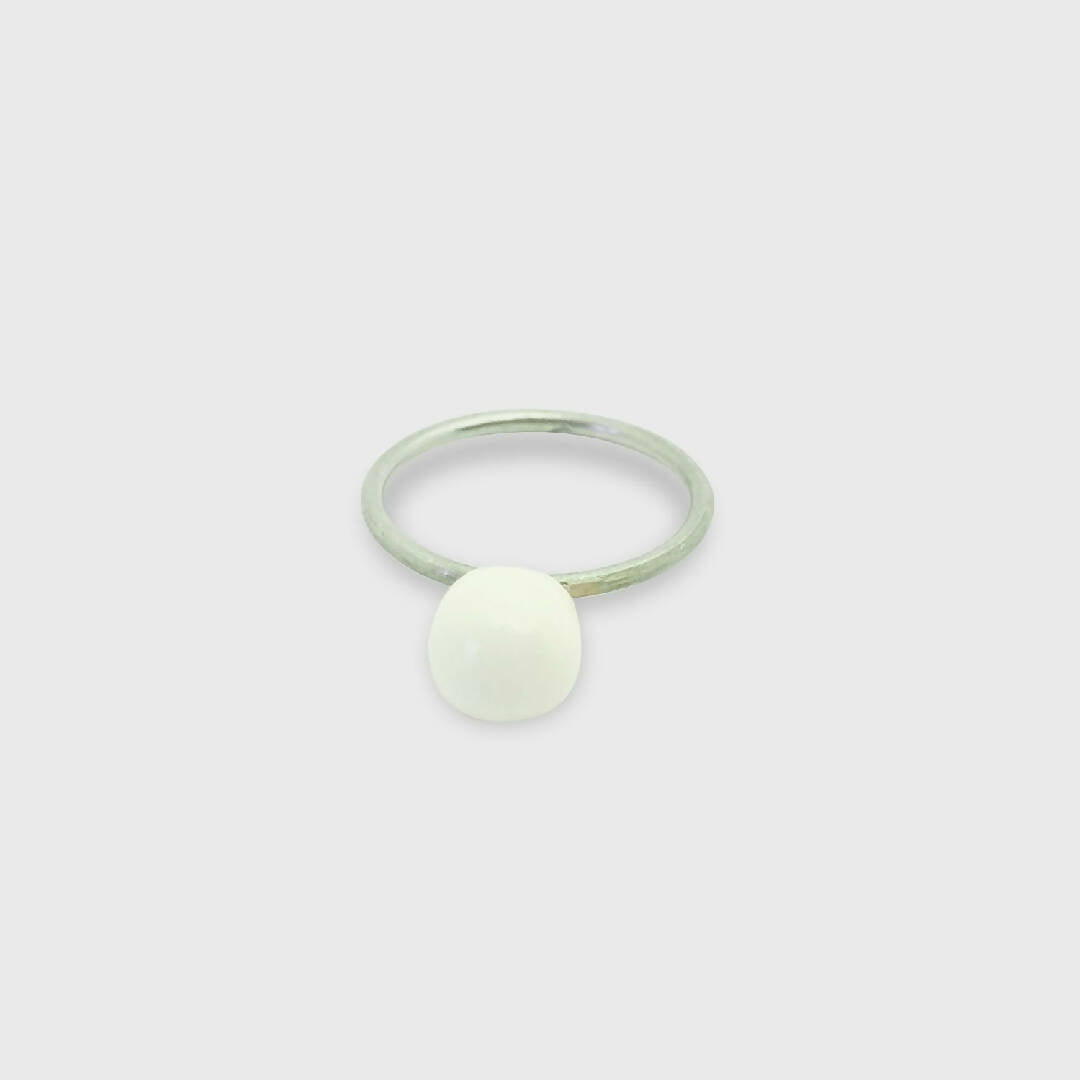 Bague solo porcelaine blanche | EMPREINTES Paris