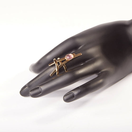 Bague LA BELLE PARISIENNE plaqué or avec une améthyste. | EMPREINTES Paris - EMPREINTES Paris