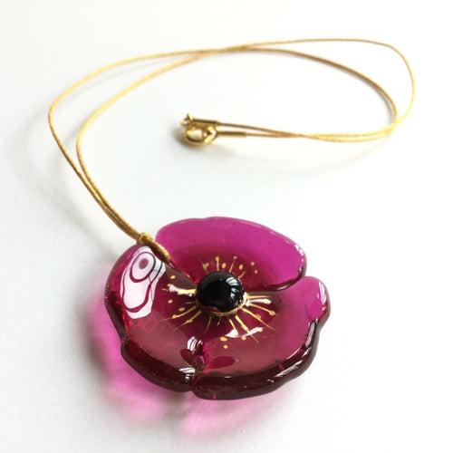 Pendentif COQUELICOT rose profond | EMPREINTES Paris - EMPREINTES Paris