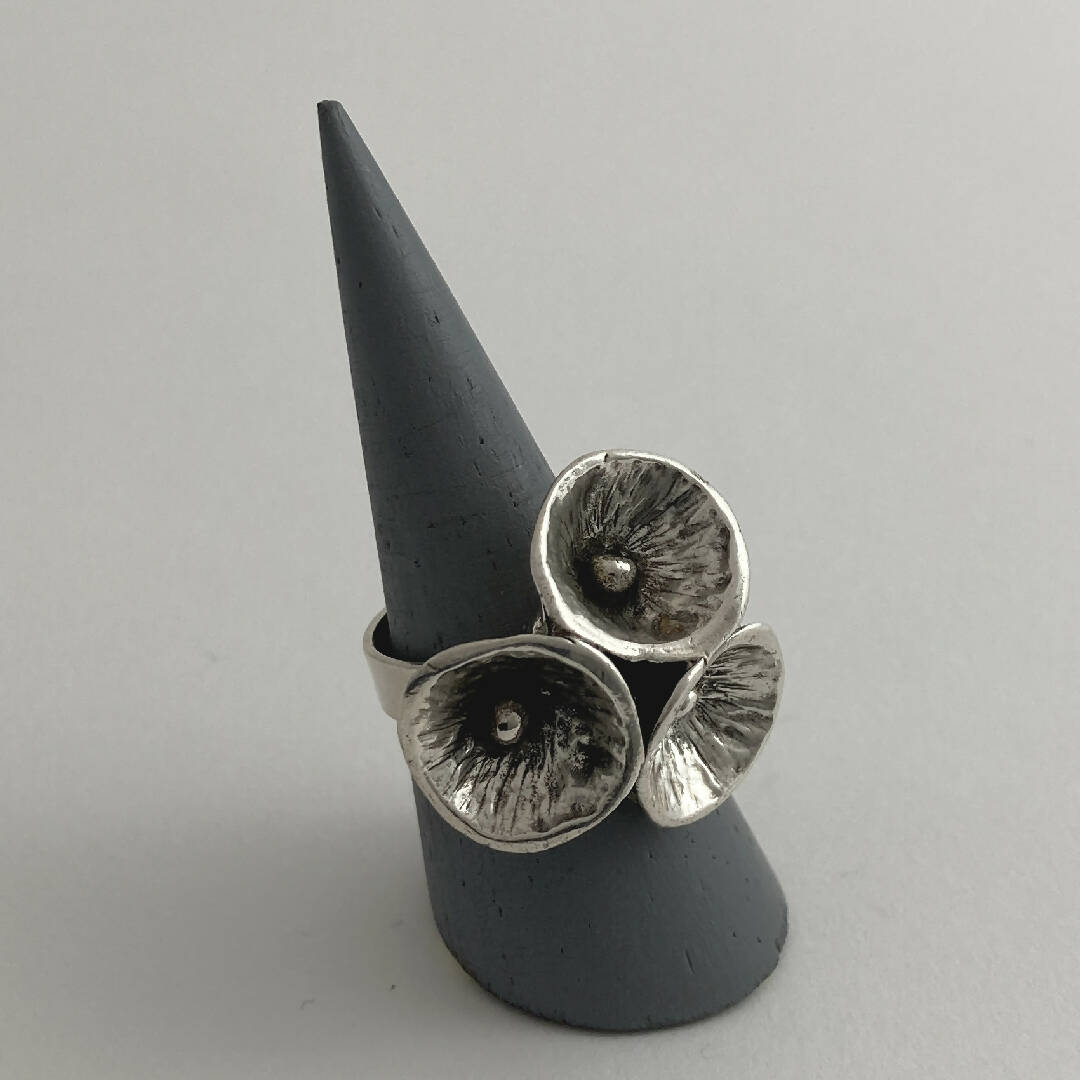 Bague réglable en étain argentée 10 | EMPREINTES Paris