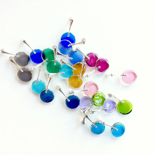 Boucles d'oreilles PLEINE LUNE bleu roi | EMPREINTES Paris - EMPREINTES Paris