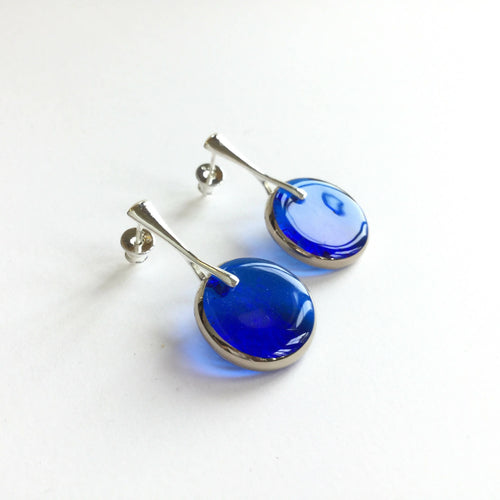 Boucles d'oreilles PLEINE LUNE bleu roi | EMPREINTES Paris - EMPREINTES Paris