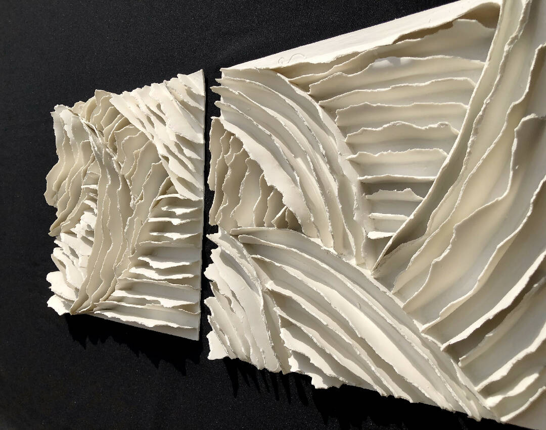 Bas relief tableau papier porcelaine collection écorce De ci-de là II | EMPREINTES Paris