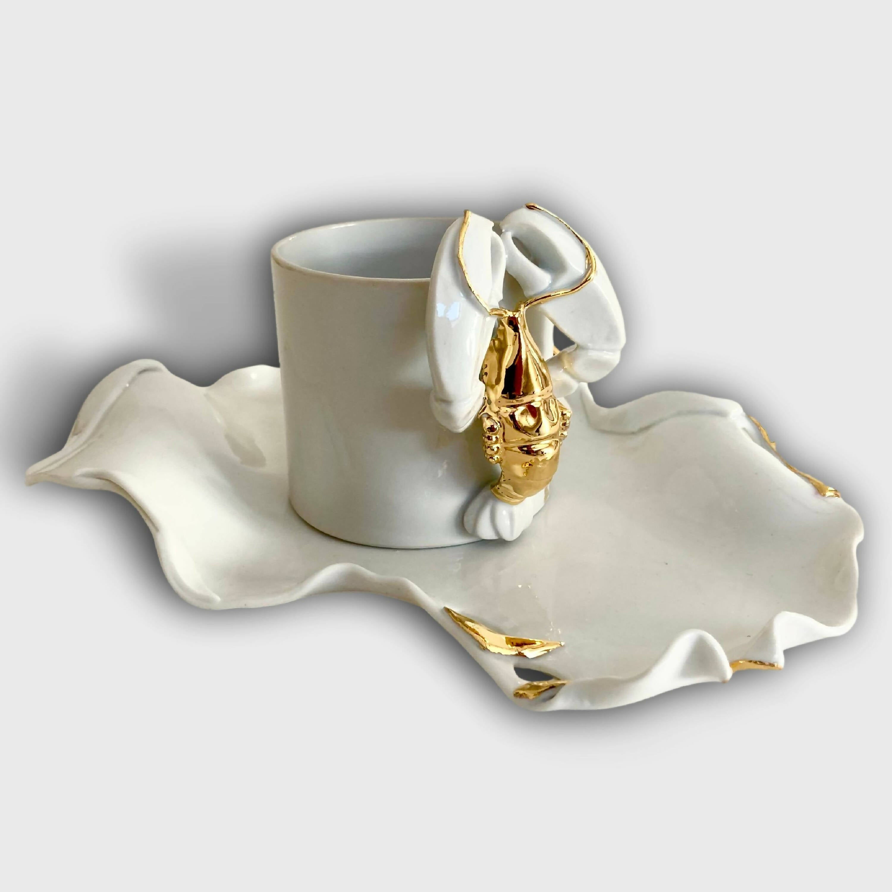 Tasse et soucoupe Homard droit | EMPREINTES Paris
