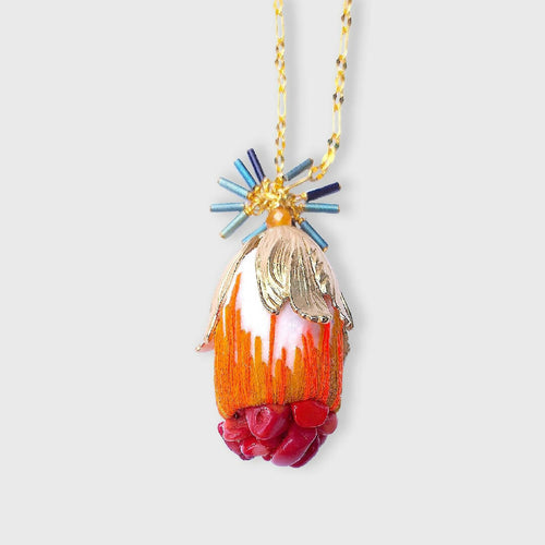 Collier Cocoon rouge x orange | EMPREINTES Paris - EMPREINTES Paris