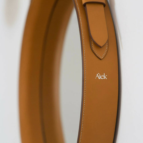 Miroir Alek cuir marron clair | EMPREINTES Paris - EMPREINTES Paris