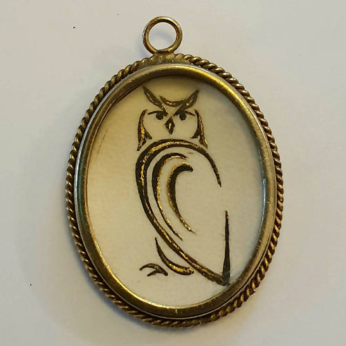 Pendentif enluminé Chouette | EMPREINTES Paris - EMPREINTES Paris