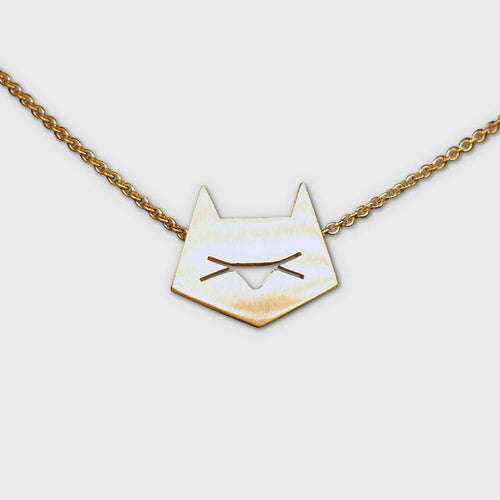 Collier chat graphique doré | EMPREINTES Paris - EMPREINTES Paris