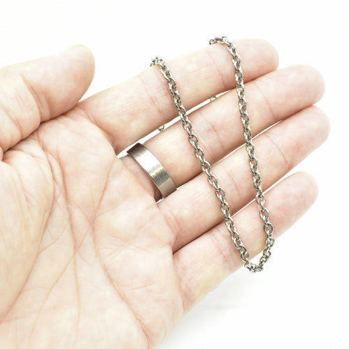 Chaîne titane à maille Forçat Rond 3.8 millimètres | EMPREINTES Paris - EMPREINTES Paris