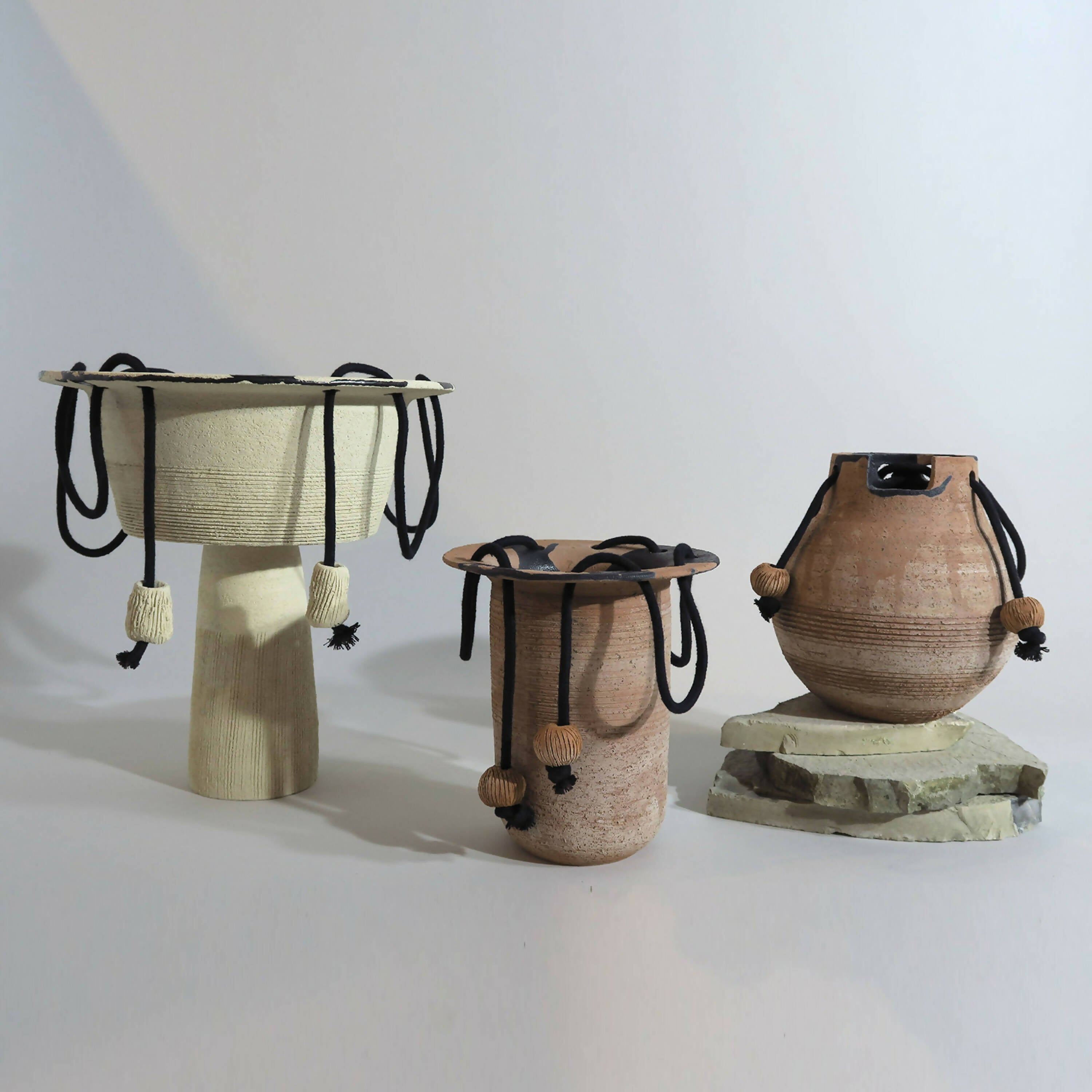 Vase Terracotta à cordes pm (TC-S6-VCO5) | EMPREINTES Paris | EMPREINTES Paris