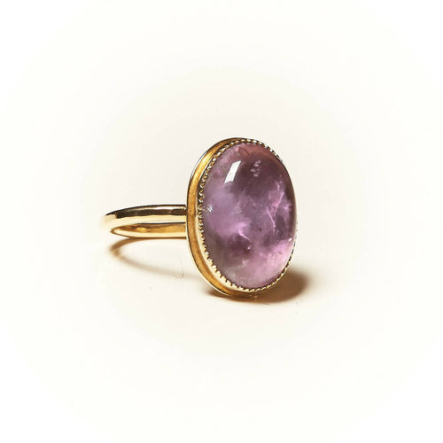 Bague ROSAIA plaqué or avec une améthyste. | EMPREINTES Paris - EMPREINTES Paris
