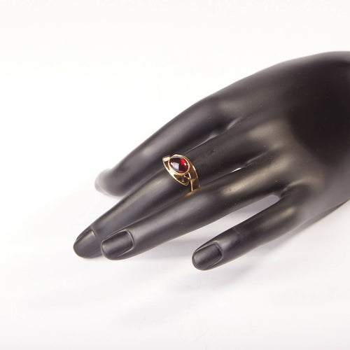 Bague EMULSIA plaqué or avec un grenat. | EMPREINTES Paris - EMPREINTES Paris