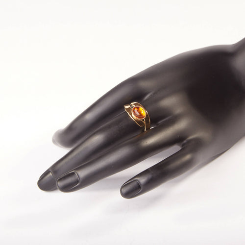 Bague EMULSIA plaqué or avec une ambre. | EMPREINTES Paris - EMPREINTES Paris