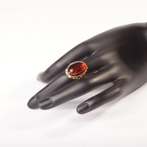 Bague ROSAIA plaqué or avec une ambre. | EMPREINTES Paris - EMPREINTES Paris