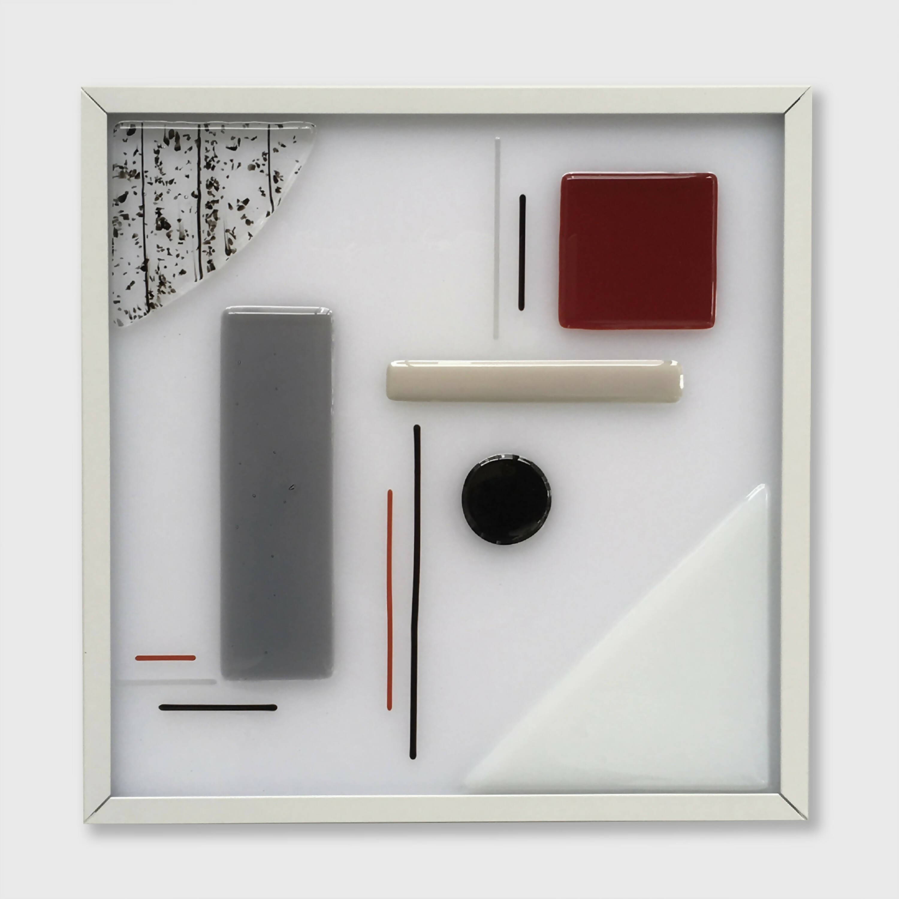 Applique carrée - Triangle blanc et carré rouge | EMPREINTES Paris