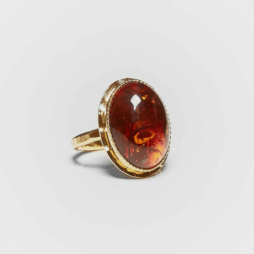 Bague ROSAIA plaqué or avec une ambre. | EMPREINTES Paris - EMPREINTES Paris