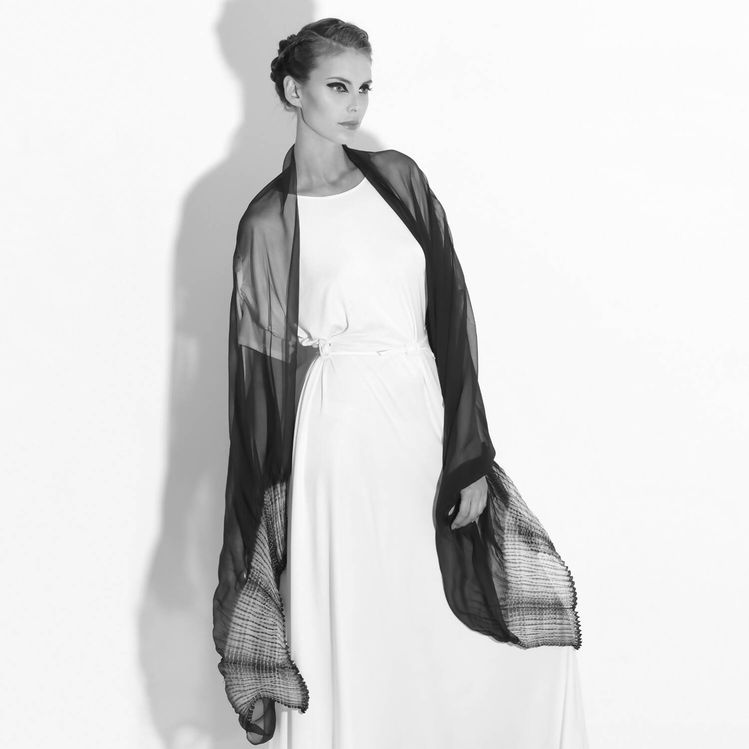 Écharpe plissée mousseline de soie Coplicot | EMPREINTES Paris