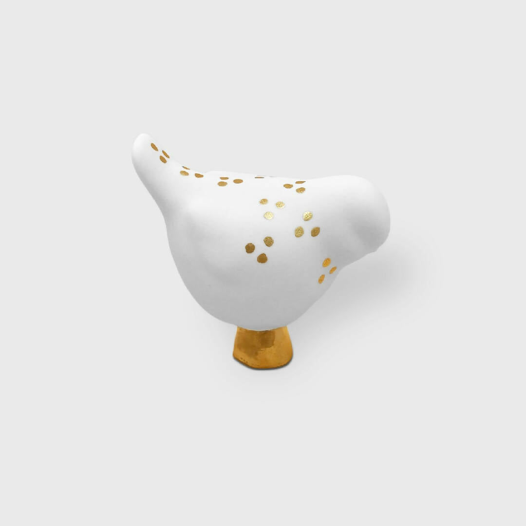 Oiseau porcelaine et Or - Motif petits pois | EMPREINTES Paris | EMPREINTES Paris