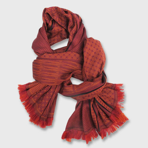 Écharpe maxi Laine Soie Brique Rouille Parc de le tête d'or | EMPREINTES Paris - EMPREINTES Paris