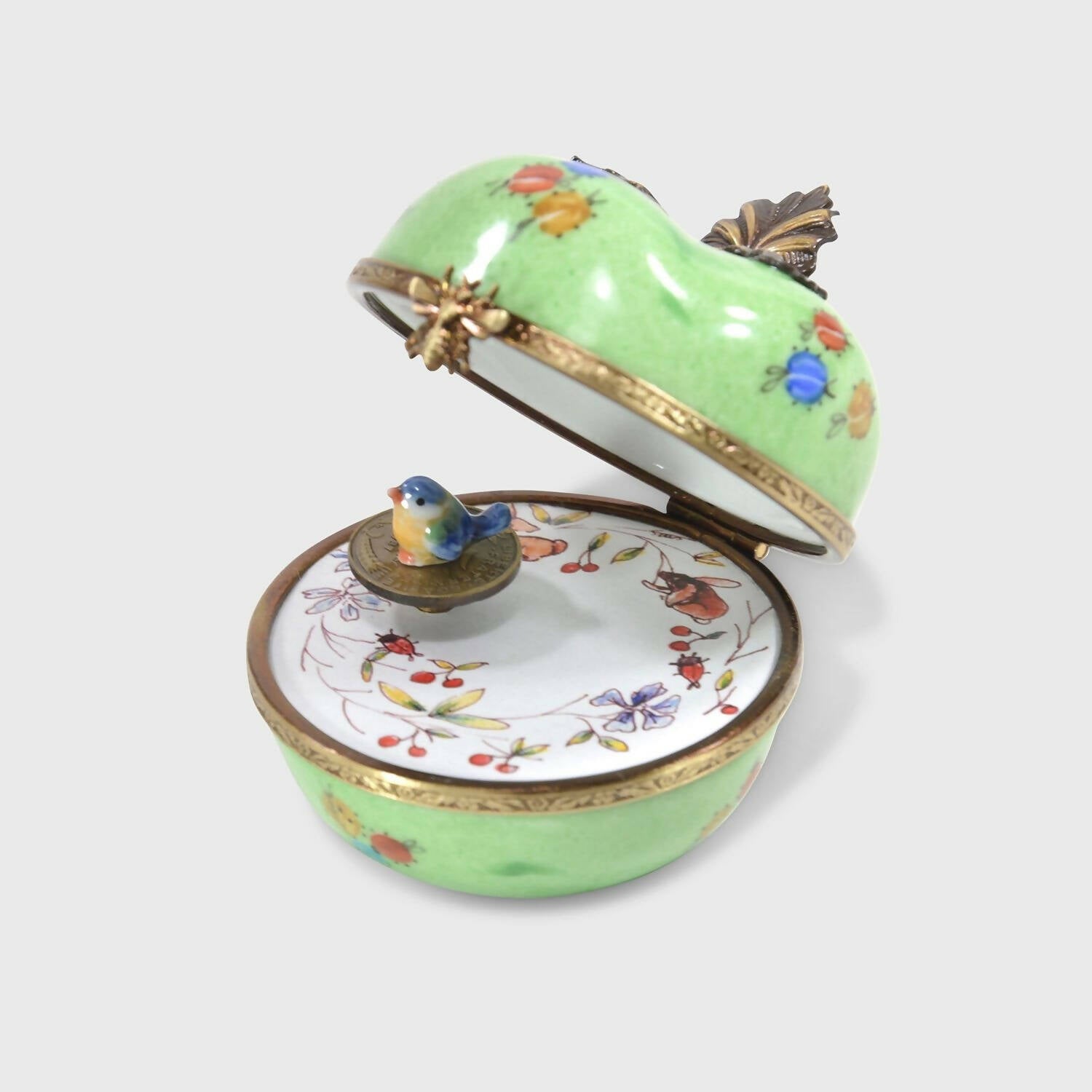 Boite à musique pomme verte et oiseau romantique | EMPREINTES Paris