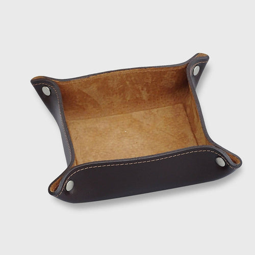 Vide-poche carré en cuir chocolat | EMPREINTES Paris - EMPREINTES Paris