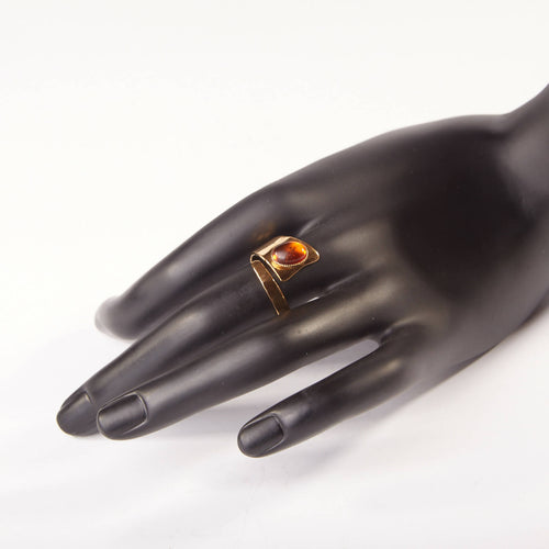 Bague ROMAE plaqué or avec une ambre. | EMPREINTES Paris - EMPREINTES Paris