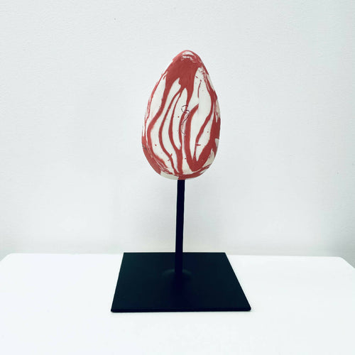 Sculpture sein porcelaine blanche et rose + liseré argent | EMPREINTES Paris - EMPREINTES Paris