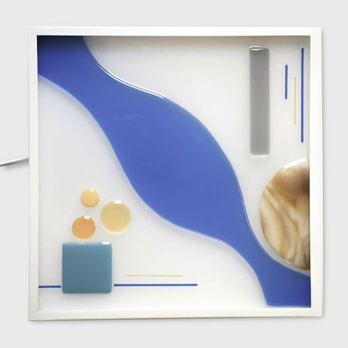 Applique carrée. Ondulation bleue | EMPREINTES Paris - EMPREINTES Paris