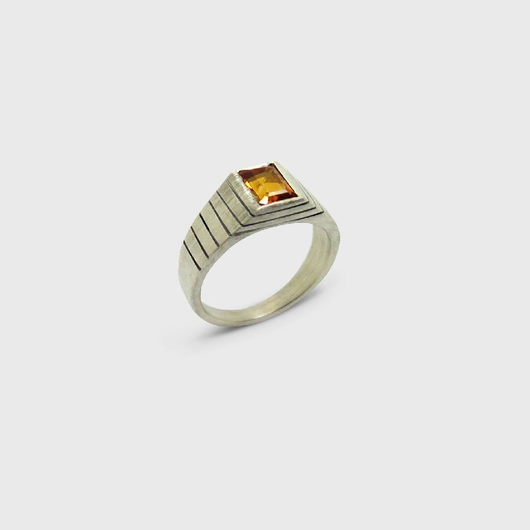 Chevalière gravée avec citrine pour homme | EMPREINTES Paris