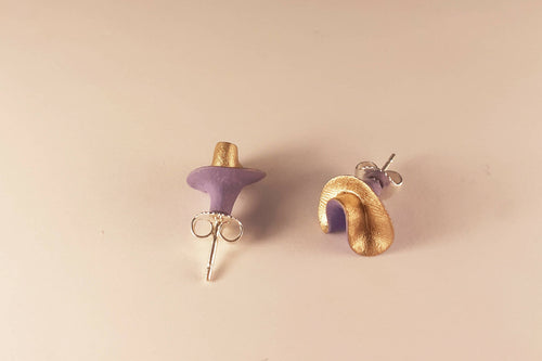 Boucles d'oreilles Synergie lilas et or | EMPREINTES Paris - EMPREINTES Paris