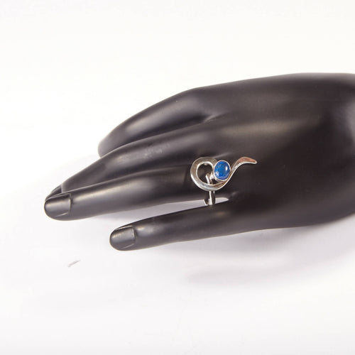 Bague LIZAE en argent avec un Lapis lazuli. | EMPREINTES Paris - EMPREINTES Paris