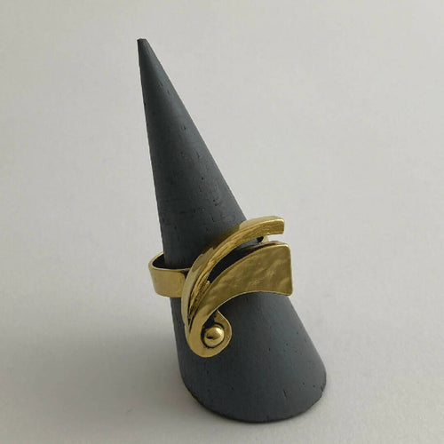 Bague réglable en étain dorée 15 | EMPREINTES Paris - EMPREINTES Paris