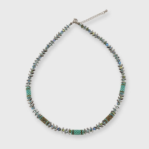 Collier collection Pagode vert et argenté | EMPREINTES Paris - EMPREINTES Paris