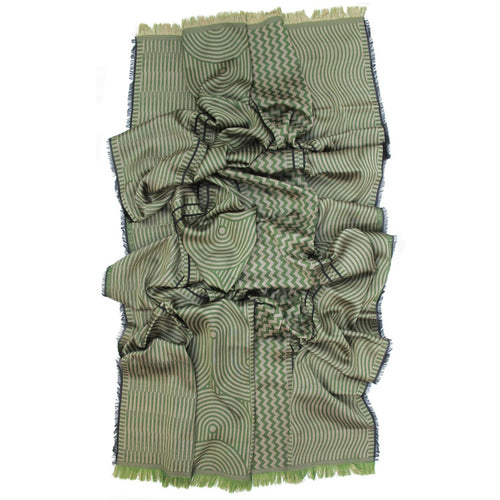 Écharpe maxi Laine Soie Vert Camel CINÉTIQUE | EMPREINTES Paris - EMPREINTES Paris
