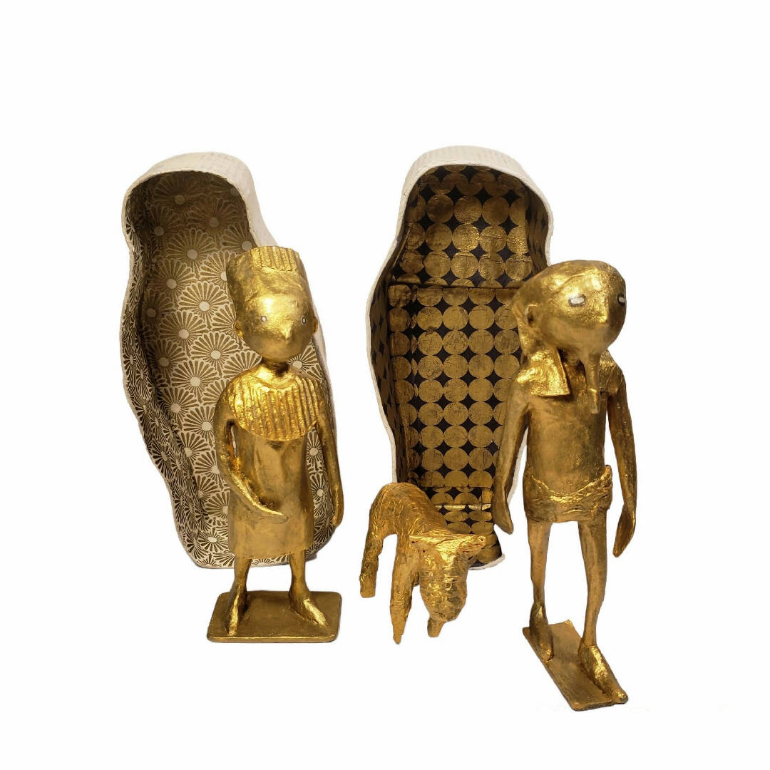 Sculpture Pharaon , Madame et Toutouk | EMPREINTES Paris