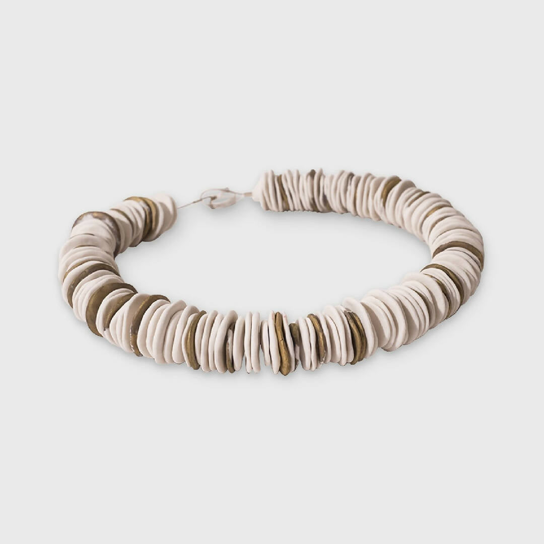 Collier Accumulation blanc et or | EMPREINTES Paris