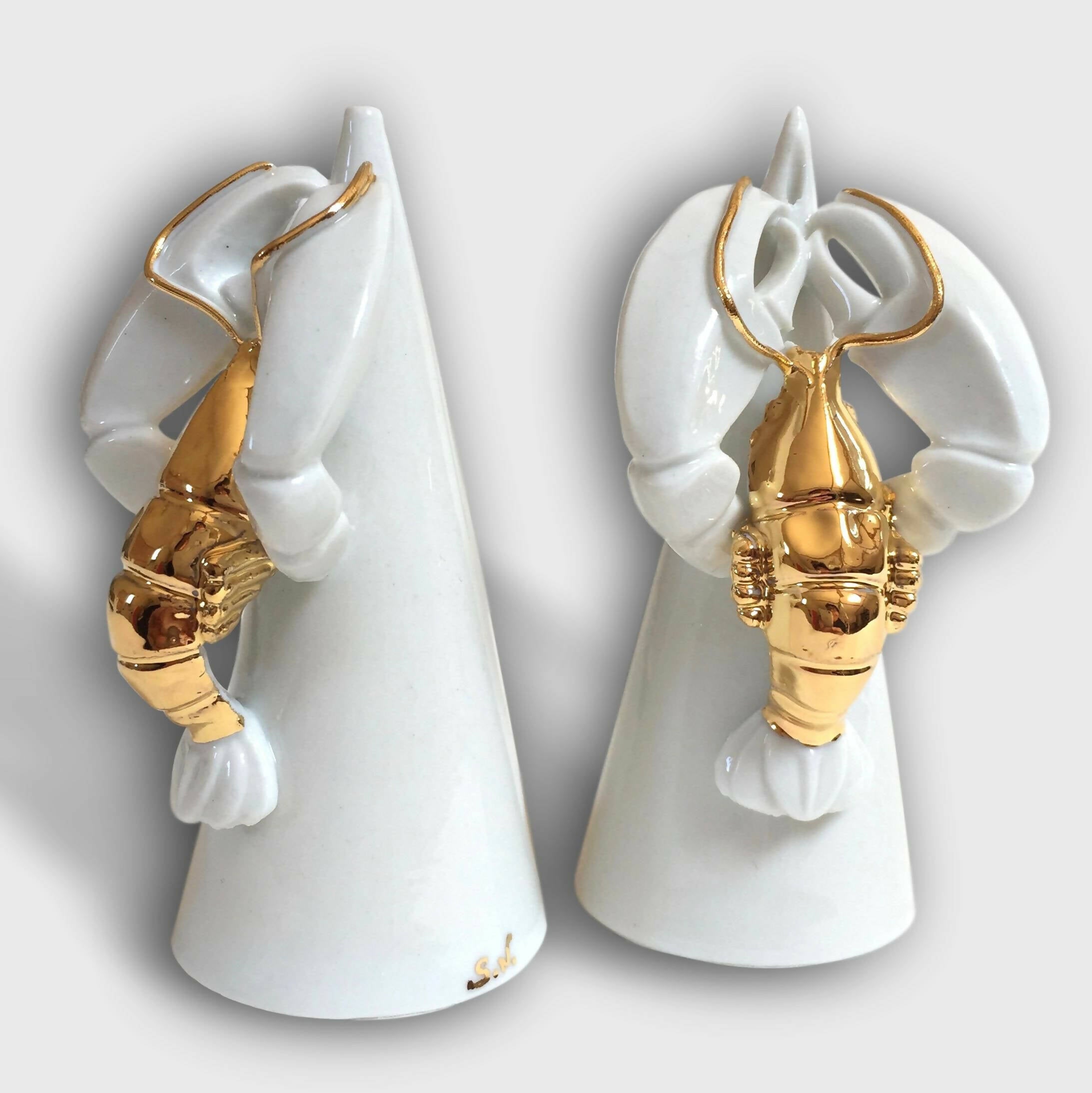 Sel Poivre homard en porcelaine et or | EMPREINTES Paris
