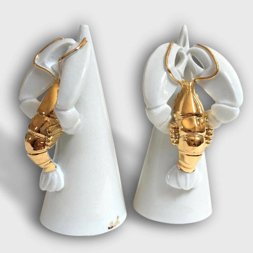 Sel Poivre homard en porcelaine et or | EMPREINTES Paris - EMPREINTES Paris