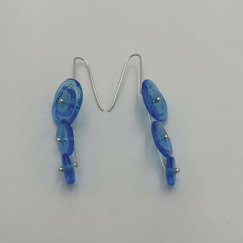 Boucles d'oreilles ricochets bleu transparent | EMPREINTES Paris - EMPREINTES Paris